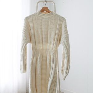 Lulus Patchwork Cable Knit Cutout Sweater Dress size Small